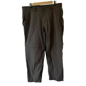 North Face Mens Nylon Convertible Pants to Shorts Zipper at Knee Brown 36